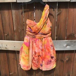 Charlotte Russe One Shoulder Multicolor Dress